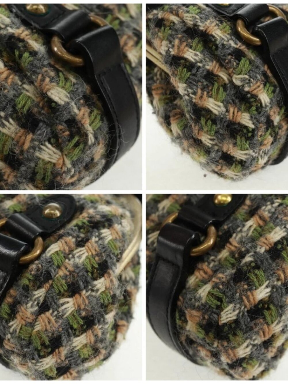 BURBERRY Blue Label Shoulder Bag Tweed Green Auth 168031V - Picture 16 of 16